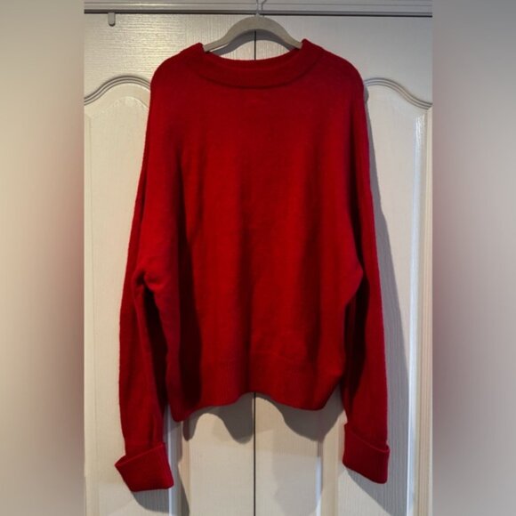 Pilcro Anthropologie Red Oversized Crew Neck Sweater - Size M - Picture 2 of 4